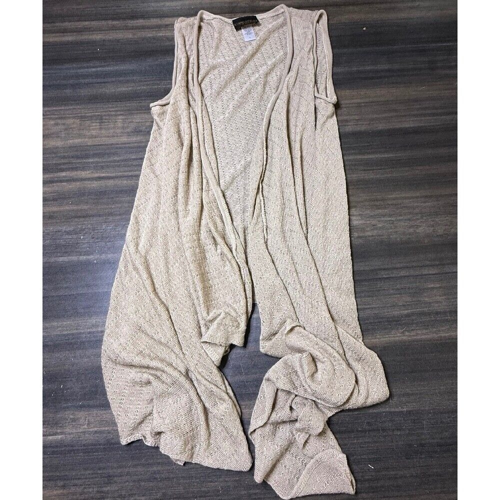 Absolutely Creative Knit Duster Cardigan Sleeveless Lightweight Layering L boho
